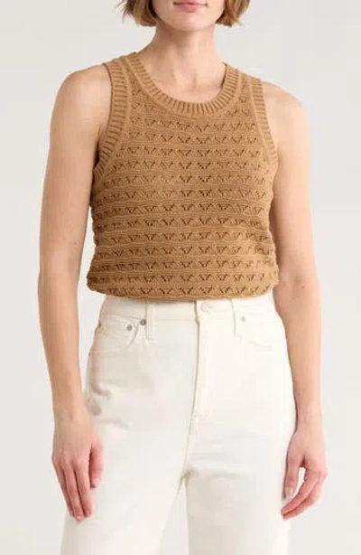 Elie Elie Tahari Pointelle Sweater Tank In Brown