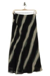 Elie Elie Tahari Print Bias Skirt In Black Marble Print