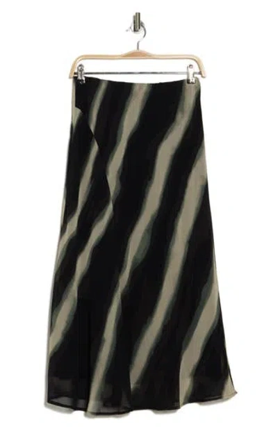 Elie Elie Tahari Print Bias Skirt In Black Marble Print