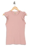 Elie Elie Tahari Rib Flutter Sleeve Top