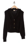 Elie Elie Tahari Ruffle Cardigan Sweater In Black