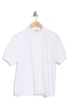 Elie Elie Tahari Ruffle Collar Puff Sleeve Button-up Shirt