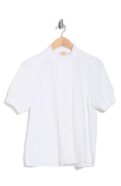 Elie Elie Tahari Ruffle Collar Puff Sleeve Button-up Shirt