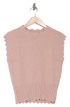 Elie Elie Tahari Scallop Edge Sweater In Dusty Pink