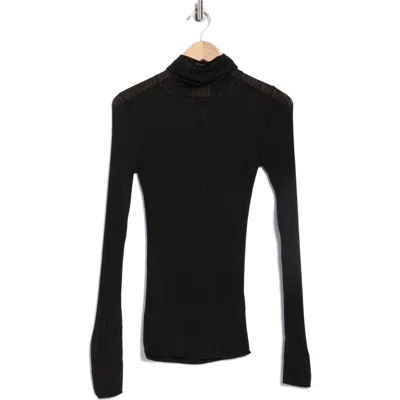 Elie Elie Tahari Semisheer Turtleneck Sweater In Black