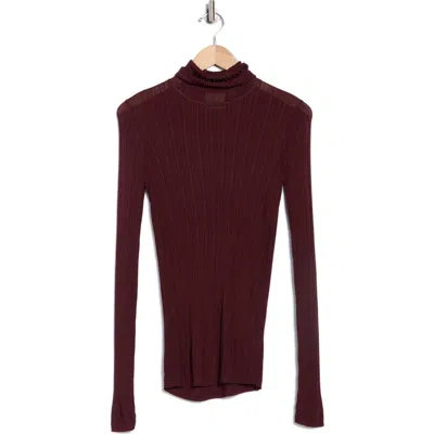 Elie Elie Tahari Semisheer Turtleneck Sweater In Brown