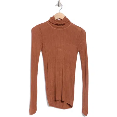 Elie Elie Tahari Semisheer Turtleneck Sweater In Brown