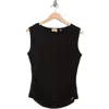 Elie Elie Tahari Side Ruched Tank In Black