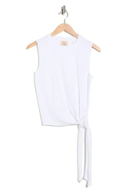 Elie Elie Tahari Side Tie Crewneck Tank In White