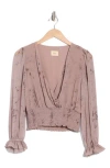 Elie Elie Tahari Smocked Leopard Print Top In Mauve Sketch Floral
