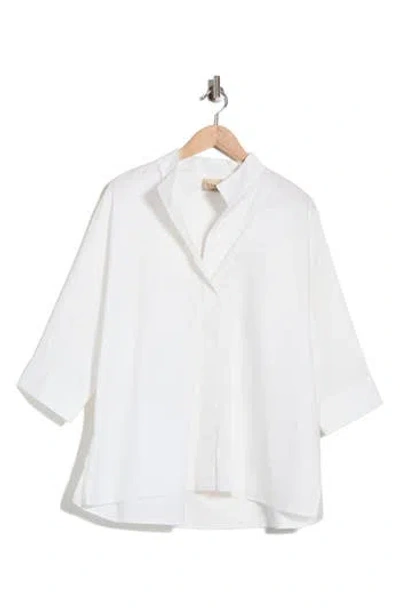 Elie Elie Tahari Stand Up Collar Top In White