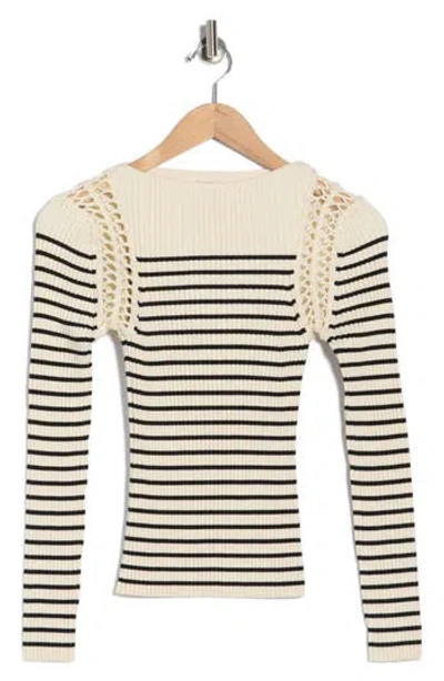 Elie Elie Tahari Stripe Boat Neck Sweater In Multi