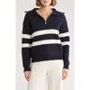Elie Elie Tahari Stripe Quarter Zip Sweater