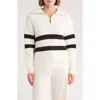 Elie Elie Tahari Stripe Quarter Zip Sweater In Multi