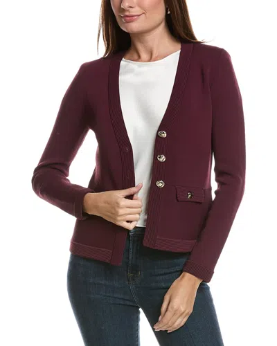 Elie Elie Tahari V-neck Knit Suit Blazer In Black