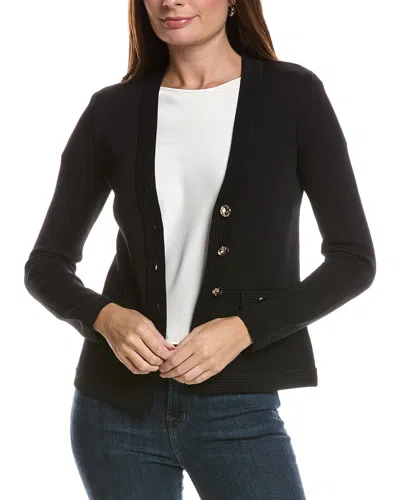 Elie Elie Tahari V-neck Knit Suit Blazer In Black