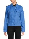 Elie Elie Tahari Women's Frayed Linen Jacket In Blue