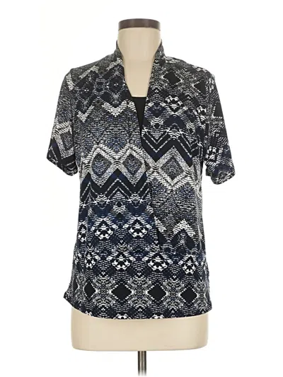 Pre-owned Elie Mccarthey Short Sleeve Blouse In Blue