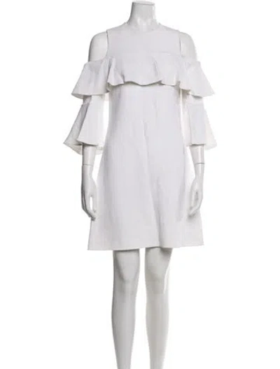 Pre-owned Elie Saab 2019 Mini Dress In White
