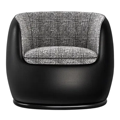 Pre-owned Elie Saab 21st Century Art Deco  Maison Duotone Leather Club Armchair, Italy In Brown