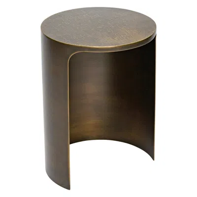 Pre-owned Elie Saab 21st Century Art Deco  Maison Hammered Brass Palace Side Table, Italy In Black