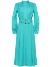 Elie Saab A-line Belted Maxi Dress In Blue