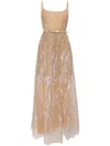 Elie Saab Arboreal Embroidered Gown In Brown