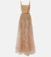 Elie Saab Arboreal Embroidered Gown In Gold