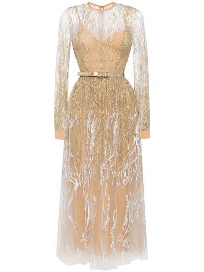 ELIE SAAB ARBOREAL MIDI GOWN