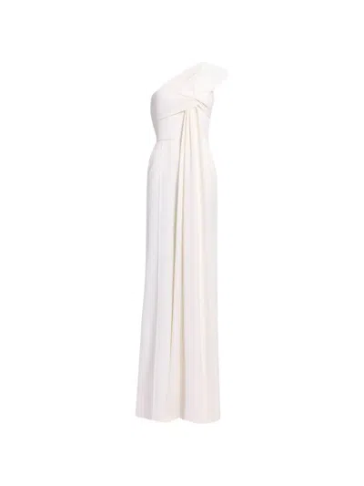 Elie Saab Asymmetric Knotted Jumpsuit In White