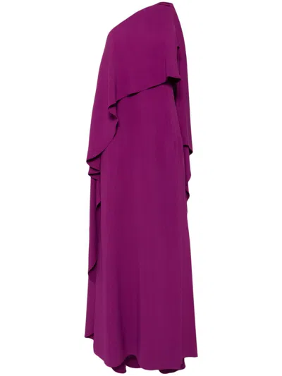Elie Saab Asymmetric Long Dress In Purple
