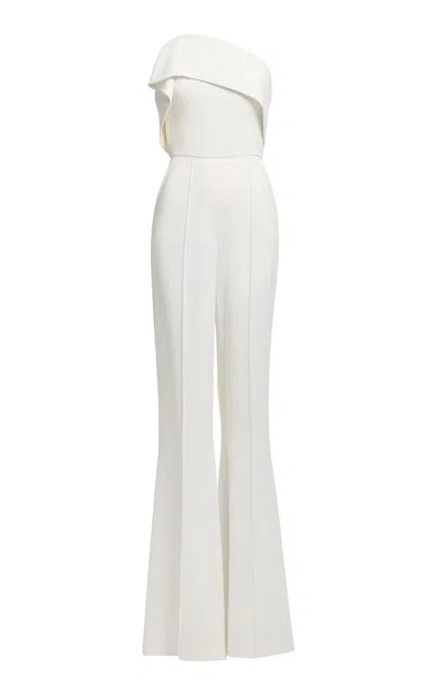 Elie Saab Asymmetrical Fold Over Top Jumpsuit In White