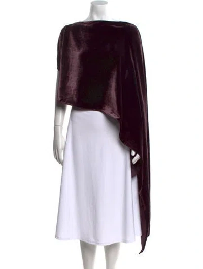 Pre-owned Elie Saab Bateau Neckline Long Sleeve Crop Top In Purple