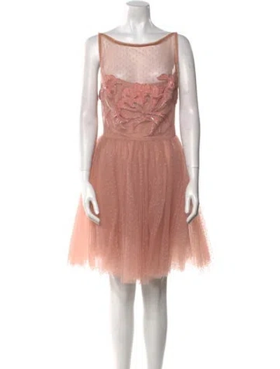 Pre-owned Elie Saab Bateau Neckline Mini Dress In Neutral