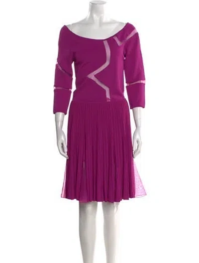 Pre-owned Elie Saab Bateau Neckline Mini Dress In Purple