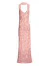 Elie Saab Bead-embellished Maxi Dress In Pink