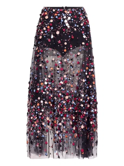 Elie Saab Bead-embellished Skirt In Multi