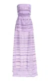 Elie Saab Bead Embroidered Long Dress In Purple