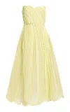 Elie Saab Bead Embroidered Midi Dress In Yellow