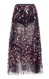 Elie Saab Bead-embroidered Midi Skirt In Black