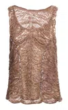 Elie Saab Bead Embroidery Top In Brown