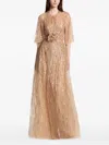 Elie Saab Beaded Embroidered Cape In Neutral