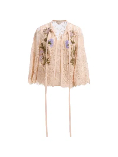 Elie Saab Bead-embroidered Lace Jacket And Top Set In Animal Print