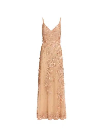 Elie Saab Bead-embroidered Maxi Dress In Neutral