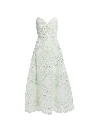 Elie Saab Bead-embroidered Strapless Maxi Dress In Neutral