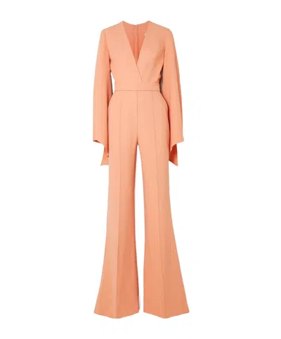 Elie Saab Belted Cady Jumpsuit In Pink