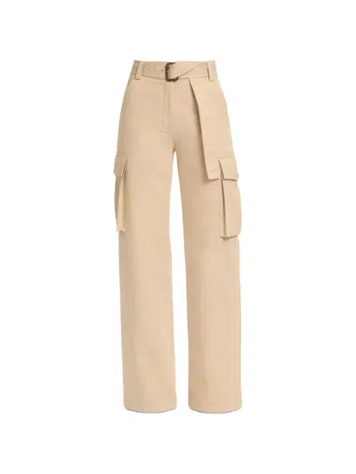 Elie Saab Belted Cargo Pants In Nude