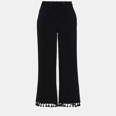 Pre-owned Elie Saab Black Viscose Wide Leg Trousers Size 34
