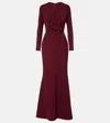 Elie Saab Bow-detail Cady Gown In Brown