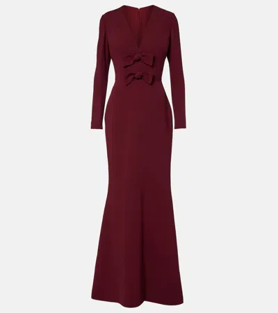 Elie Saab Bow-detail Cady Gown In Brown